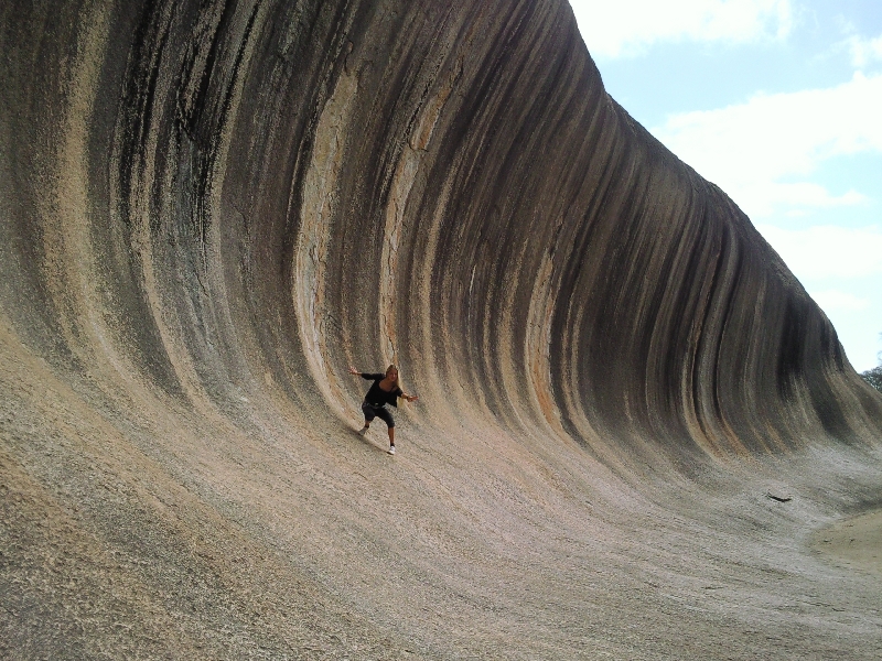 Surfing Wave Rock, Australia