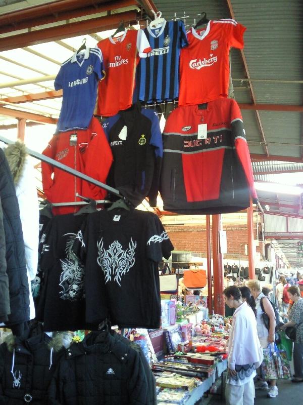 Football shirts @ market, Australia