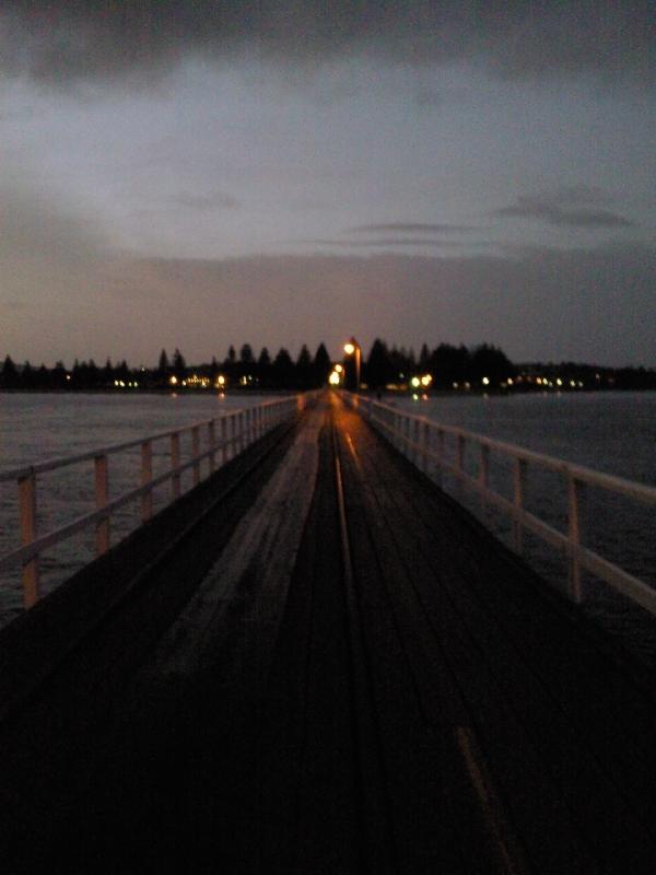 The Victor Harbour Bridge by night, Victor Harbour Australia