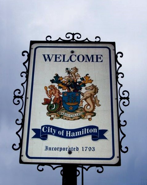 Hamilton City street sign, Bermuda