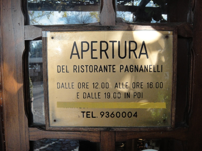 The entrance door sign, Castel Gandolfo Italy