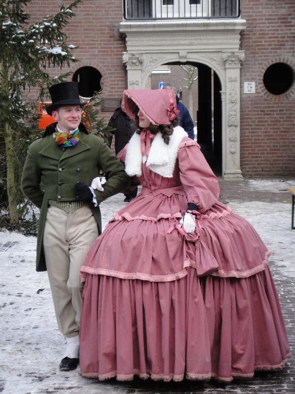 Medieval dresses in the snow, Netherlands