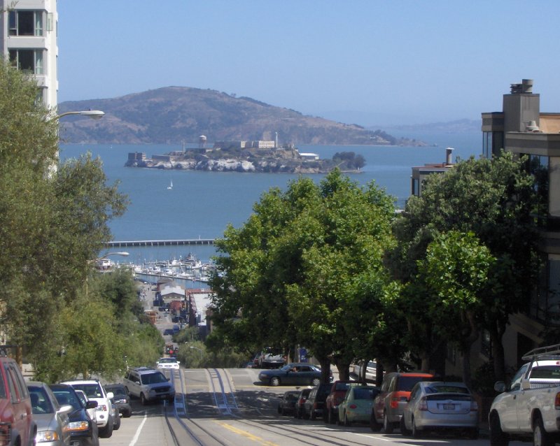 Alcatraz from San Francisco hills, San Francisco United States