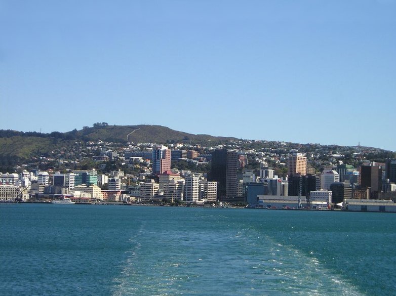 Panoramic view from the ferry, Wellington New Zealand