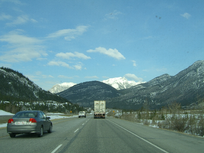 On the road through Banff National Park, Calgary Canada