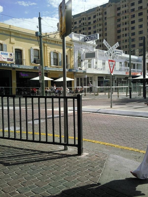 The tram station in Glenelg, Australia