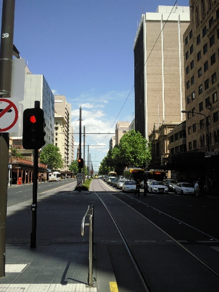 Tram stop in Adelaide, Australia