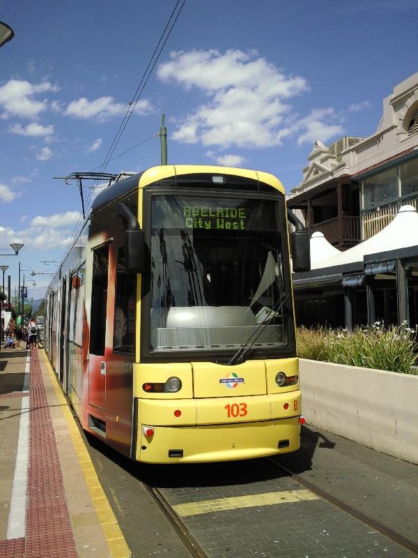Tram Glenelg Beach to Adelaide, Australia