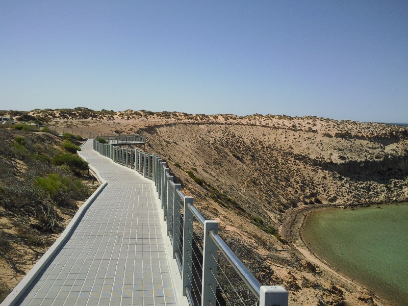 Boardwalk around the bay in Eagle Bluff, Australia