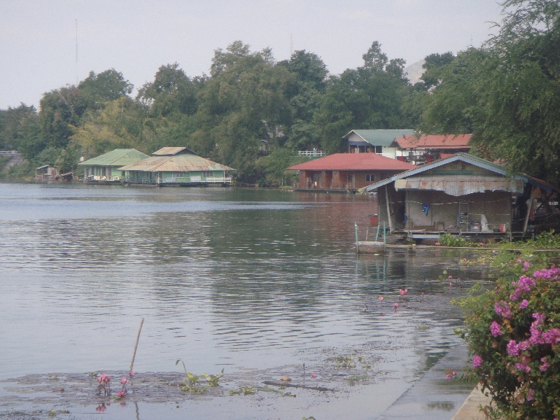 River houses in Kanchanaburi, Thailand