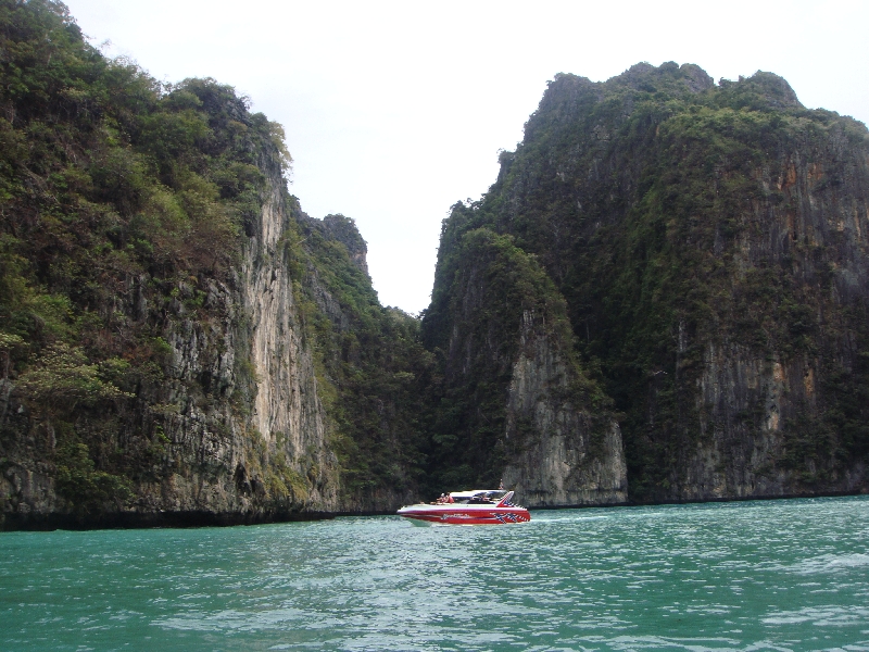 Entering Maya Bay by longtail boat, Thailand