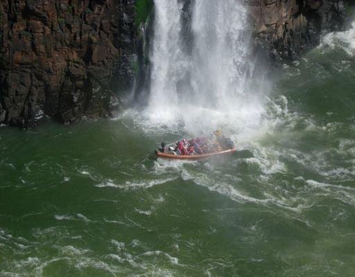 Wild water rafting at the Iguazu Waterfalls, Brazil