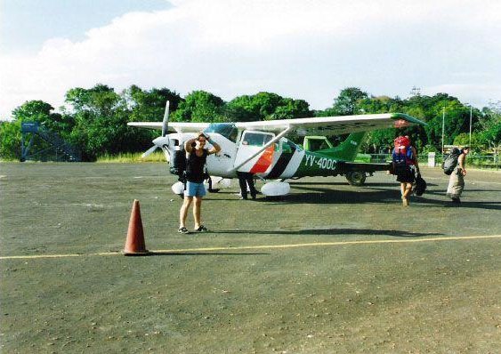 Getting on the flight to Cainama, Venezuela., Canaima Venezuela