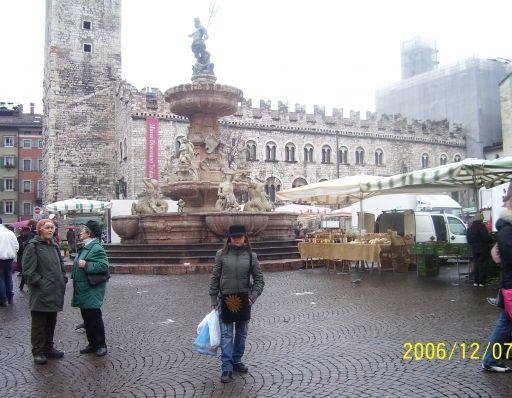 The fountain of Piazza Duomo in Trento., Italy
