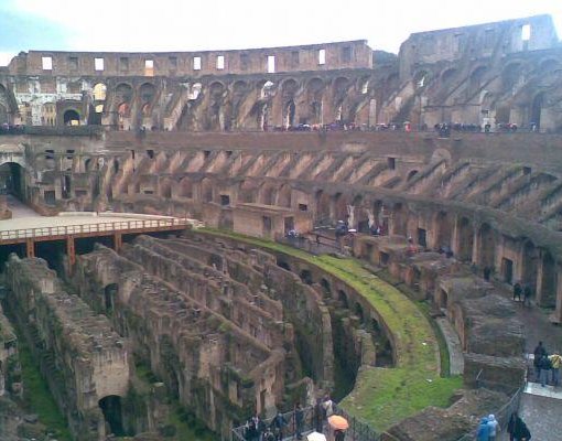 Rome Italy Photo of the inside stadium of the Colosseum.