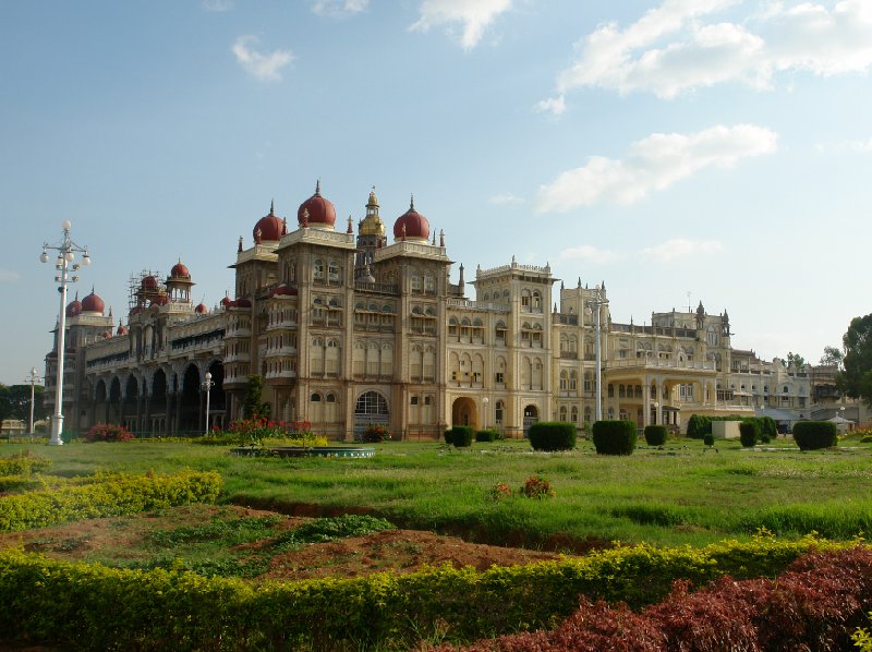 Picture of the Mysore Palace and the beautiful palace gardens, India., India
