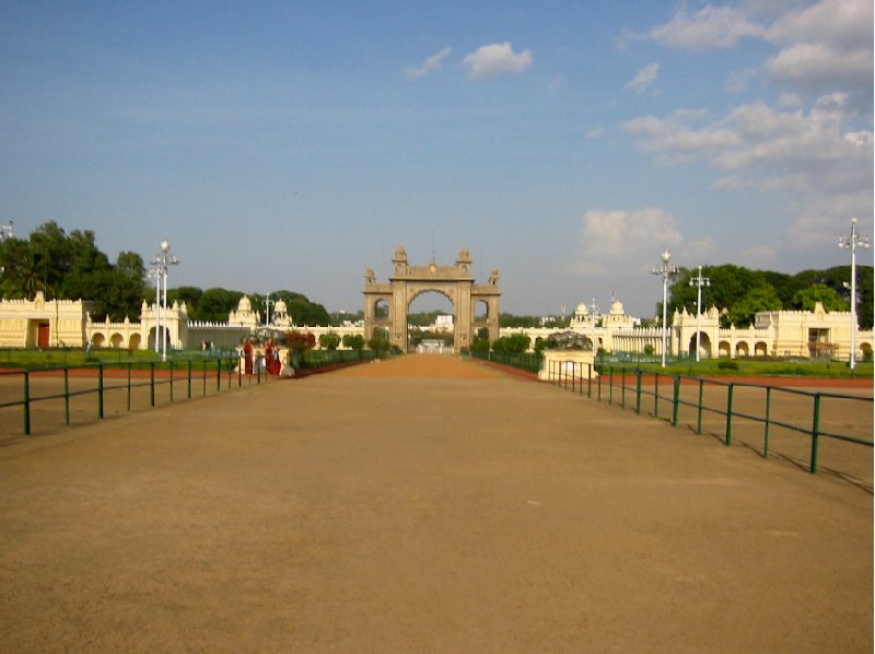 Walking towards the Mysore Palace, Karnataka, India., India