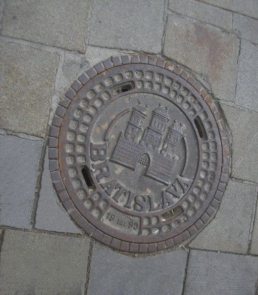 Manhole cover in Bratislava, Slovakia, Bratislava Slovakia