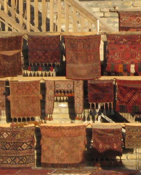 Uzbekistan rugs and carpets in Bukhara, Uzbekistan