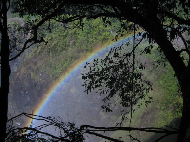 victoria falls africa. Rainbow at Victoria Falls,