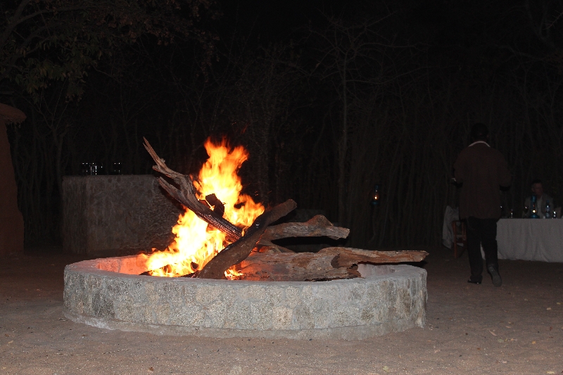 Camp fire at the boma of Treetops, Tanzania