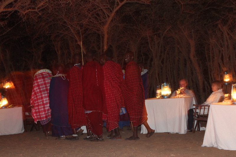 Masai Singing at Treetops Dinner, Tanzania