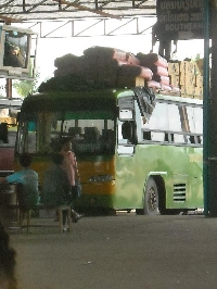 The bus at the station in Vientiane