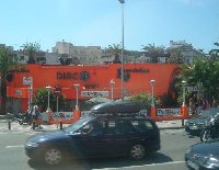 Driving through Lloret de Mar.