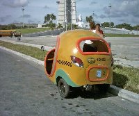 The Cocotaxi in Cuba.