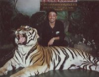 Photo with the tiger in Bangkok.