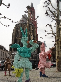 Public art exposition on Vrijthof Square in Maastricht, The Netherlands