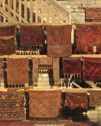 Uzbekistan rugs and carpets in Bukhara