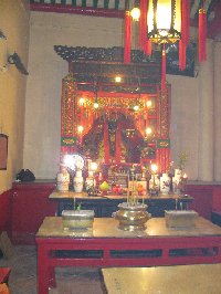 Altar inside the Man Mo Temple in Hong Kong