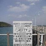 Warning signs on the Coffs Harbour jetty